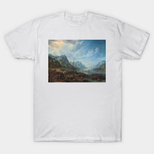 View of a River with Boat Moorings by Herman Saftleven T-Shirt